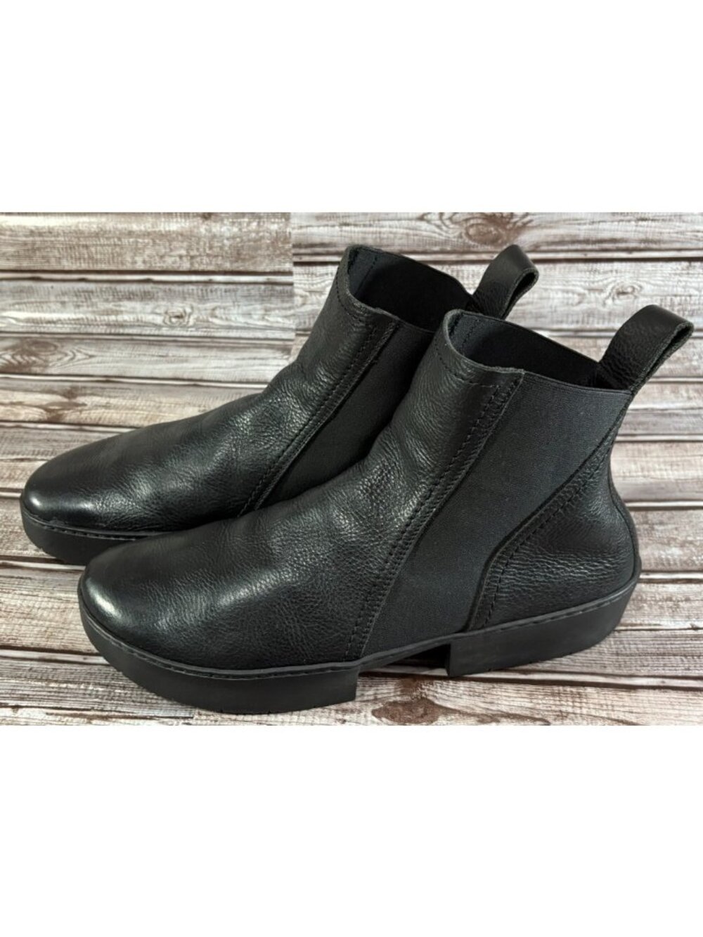 Trippen Work f Leather ankle Boots size 43 US 11 color black made Germany $599